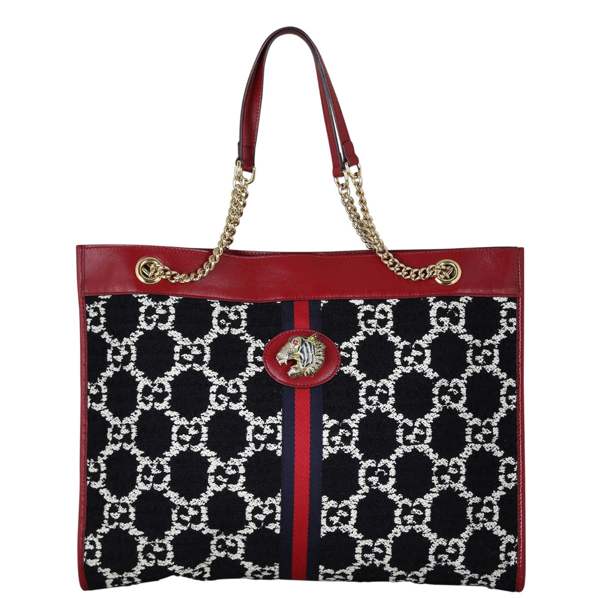 Gucci Tweed Rajah Large Tote Front