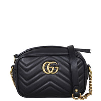 Gucci GG Marmont Mini Camera Bag Front With Strap