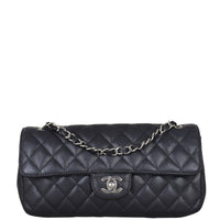 Chanel East West Flap Bag Front With Chain