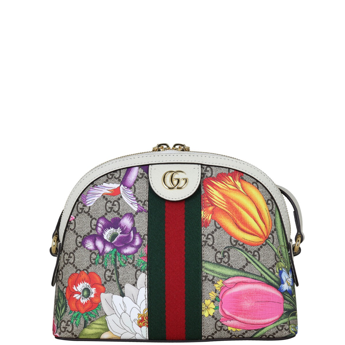 Gucci Ophidia GG Supreme Flora Small Shoulder Bag Front