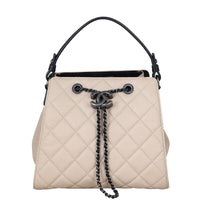 Chanel CC Quilted Bucket Bag Front