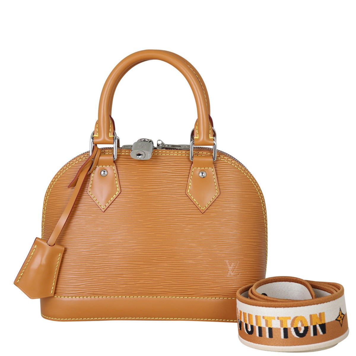 Louis Vuitton Alma BB Epi with Embroidered Strap Front With Strap