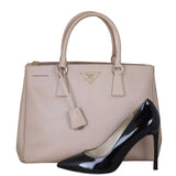 Prada Saffiano Lux Galleria Double Zip Tote Medium Shoe