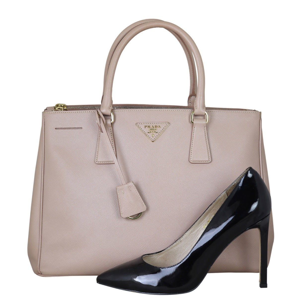 Prada Saffiano Lux Galleria Double Zip Tote Medium Shoe