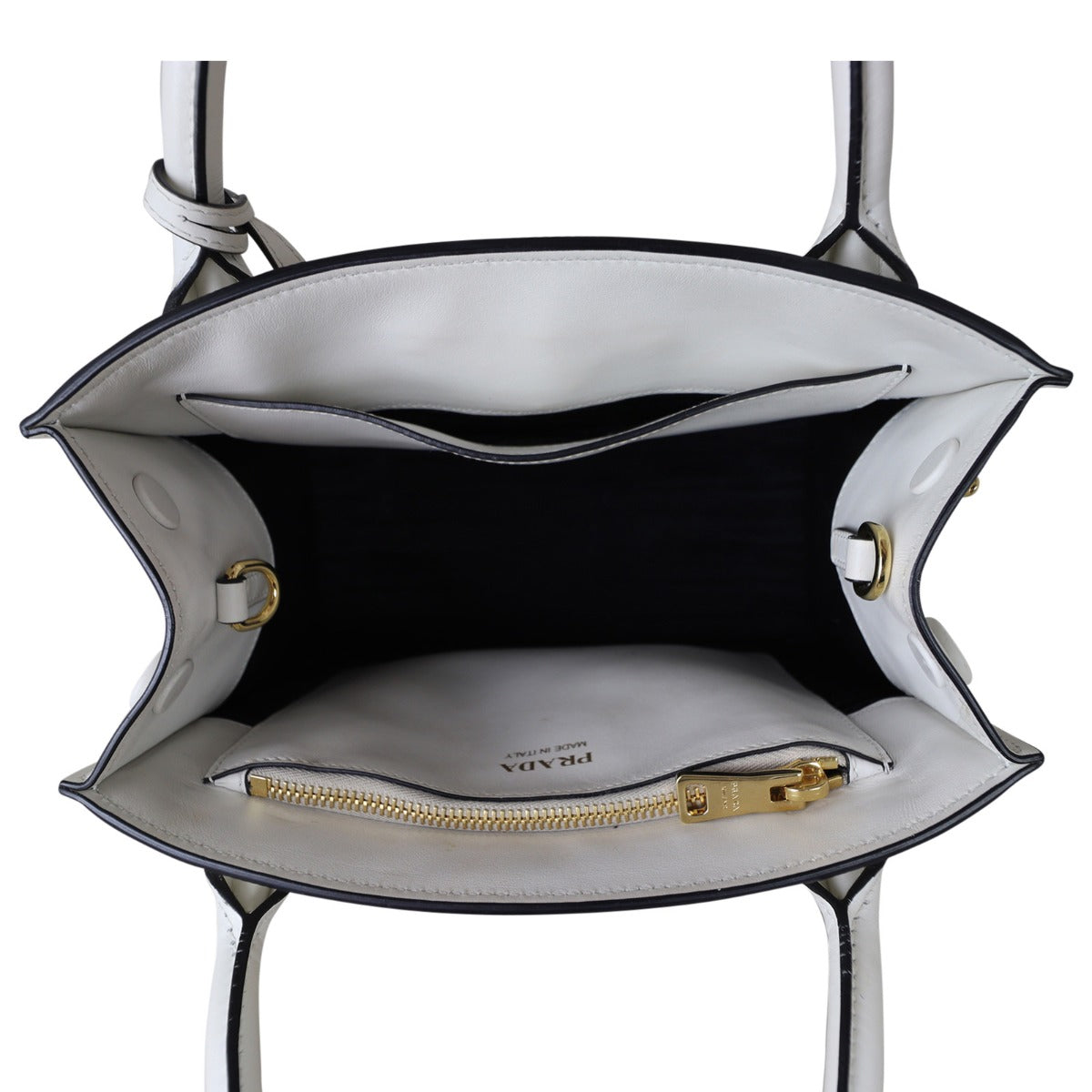 Prada Saffiano Cuir Monogram Small Bag Whole Interior