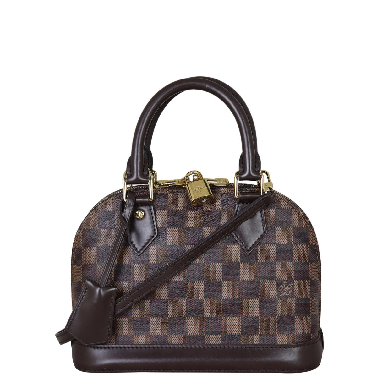 Louis Vuitton Alma BB Damier Ebene Front With Strap