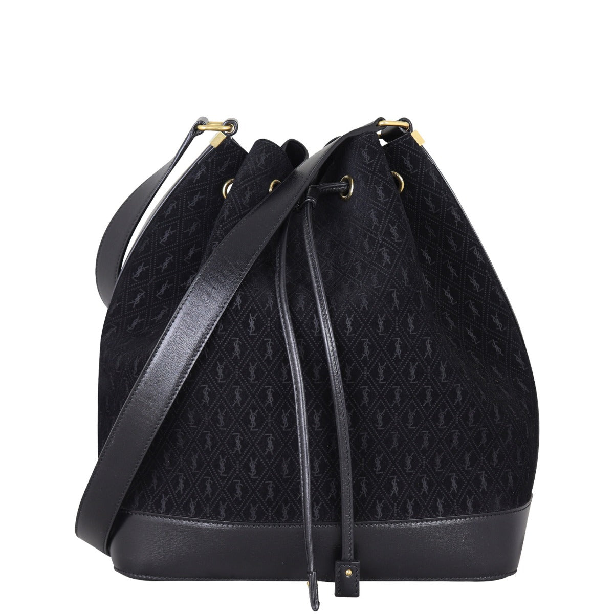 Saint Laurent All Over Bucket Bag Monogram Front With Strap