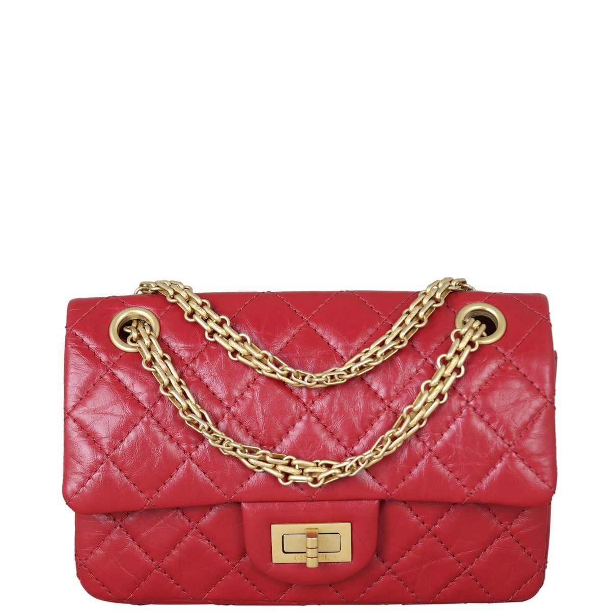 Chanel 2.55 Reissue Mini Flap Bag Front With Chain
