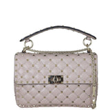 Valentino Rockstud Spike Medium Shoulder Bag Front With Chain