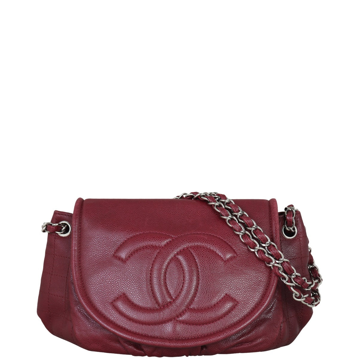 Chanel Timeless Half Moon Flap Bag Front with Strap