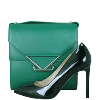 Bottega Veneta The Clip Flap Shoulder Bag Front with Shoe