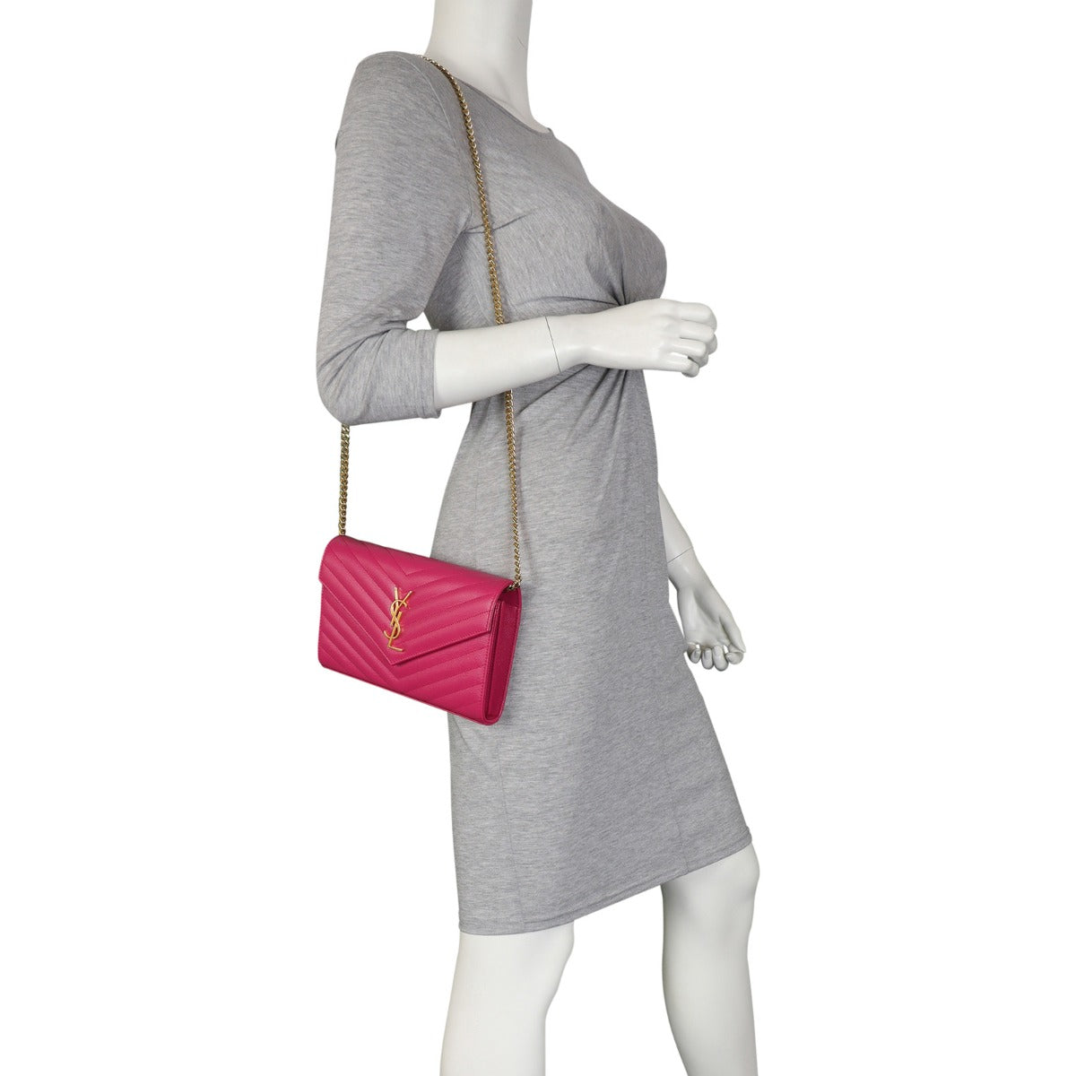 Saint Laurent Cassandre Chain Wallet Mannequin