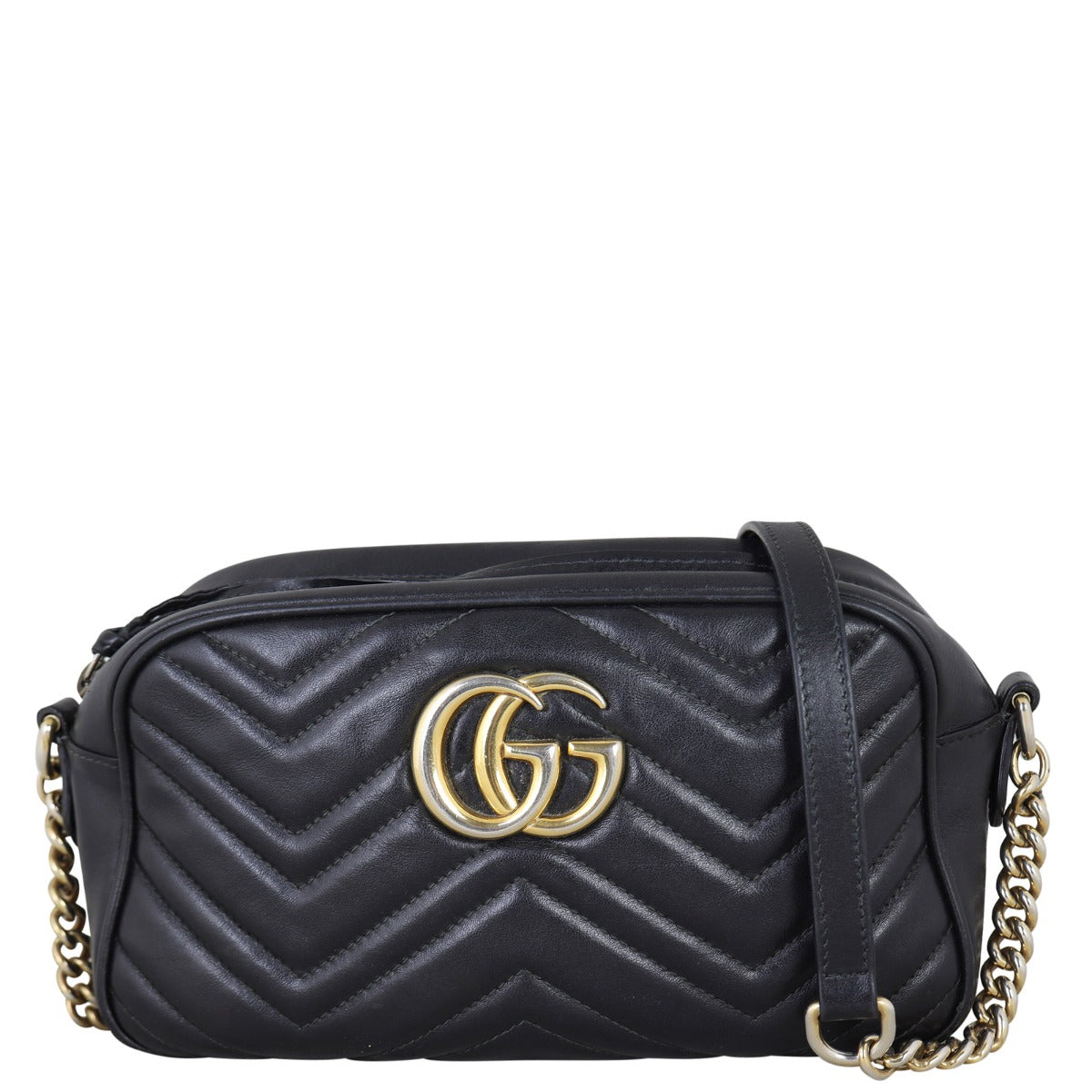 Gucci GG Marmont Small Camera Bag Front With Strap