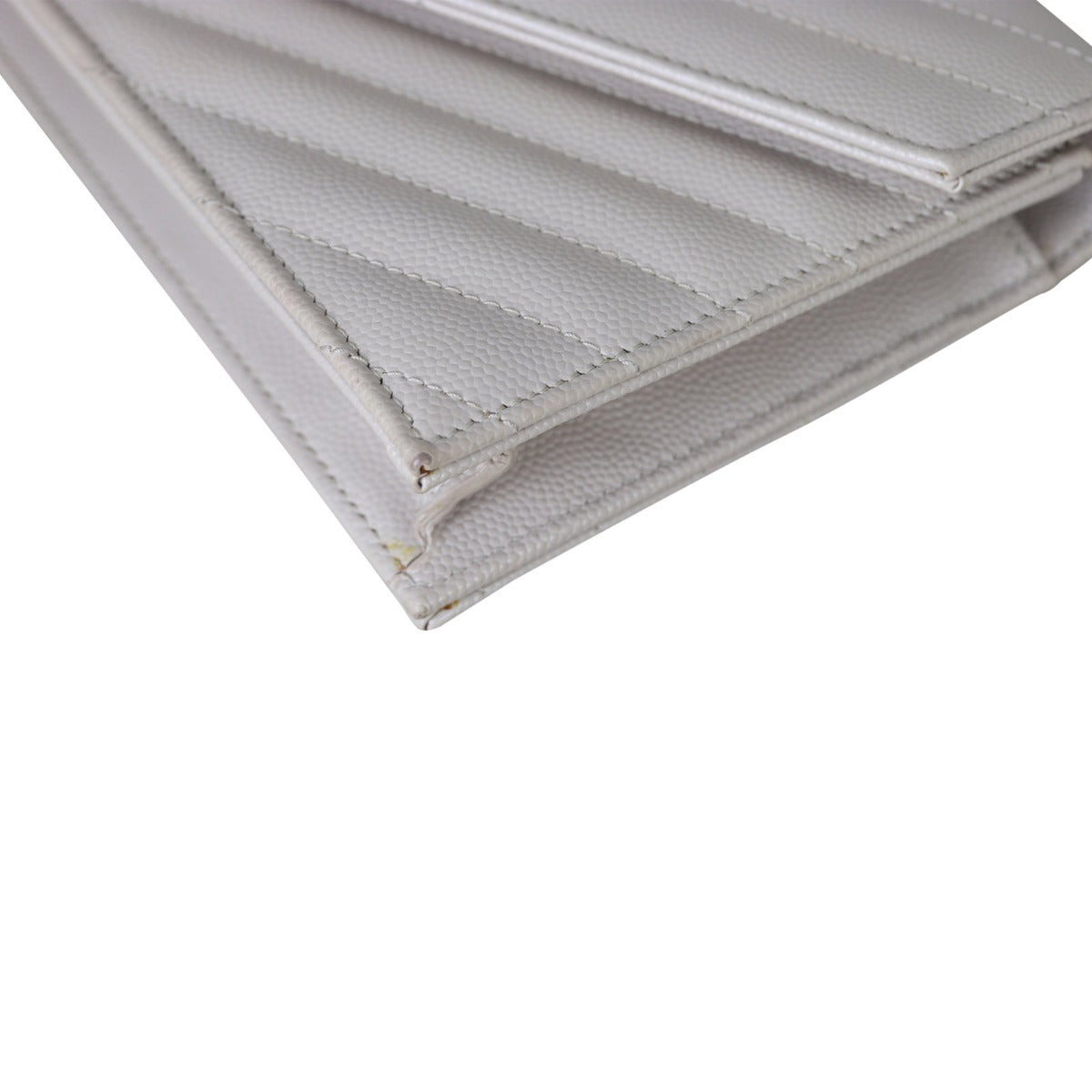 Saint Laurent Cassandre Envelope Chain Wallet Corner Close Up