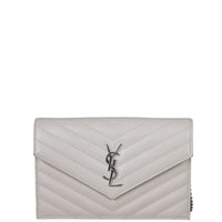 Saint Laurent Cassandre Envelope Chain Wallet Front