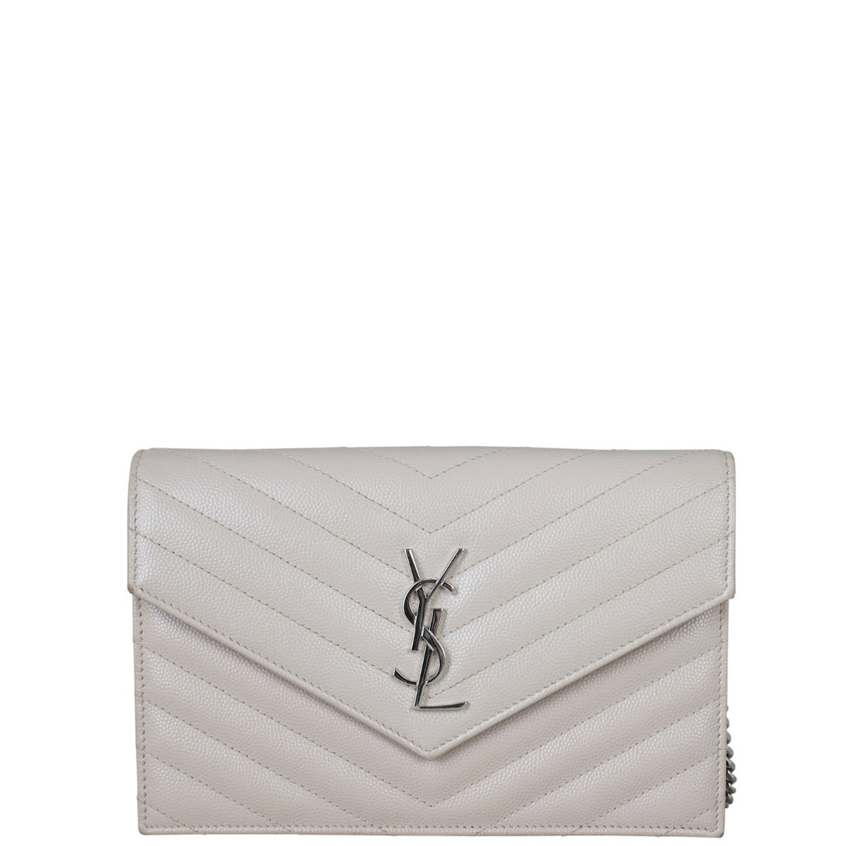 Saint Laurent Cassandre Envelope Chain Wallet Front
