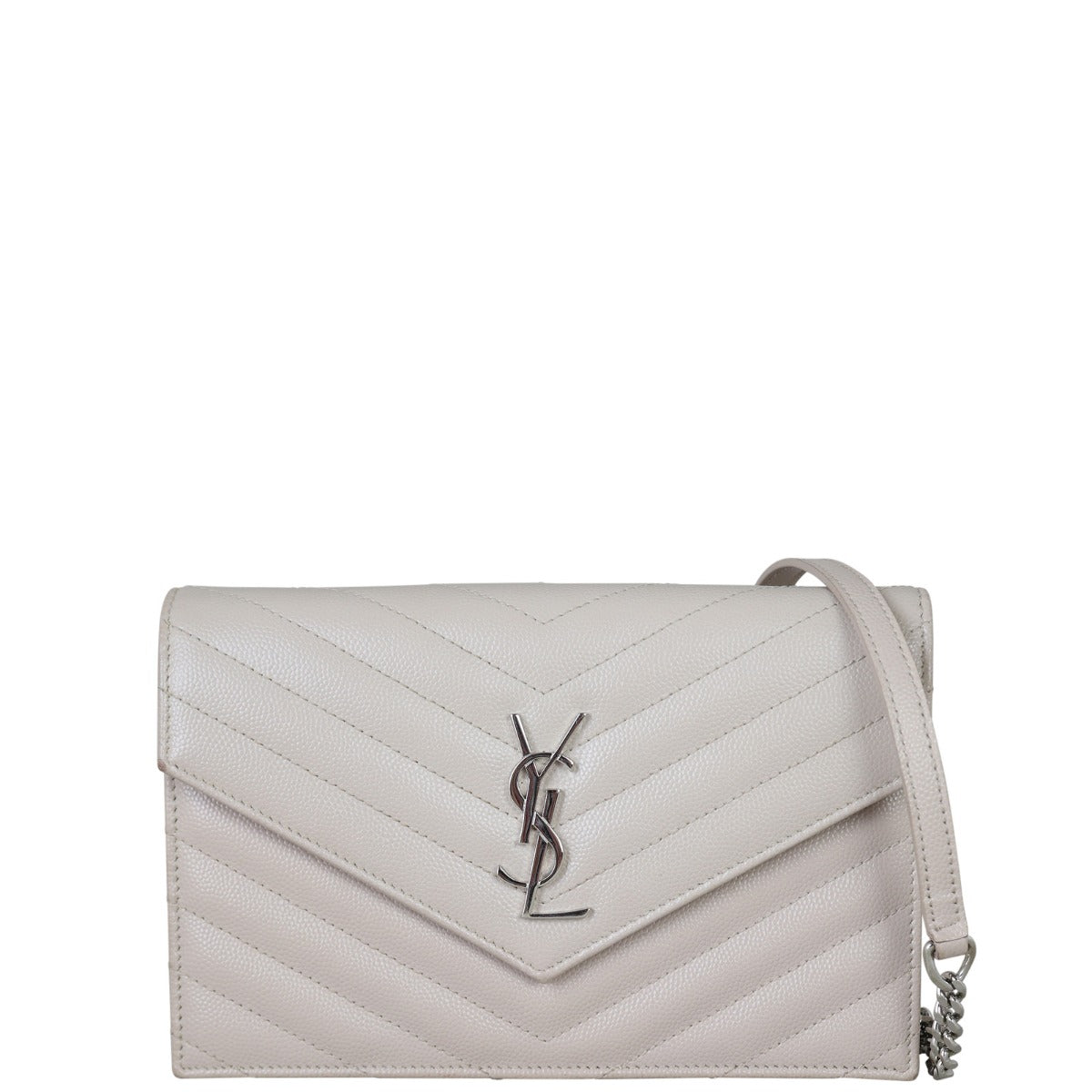 Saint Laurent Cassandre Envelope Chain Wallet Front With Strap