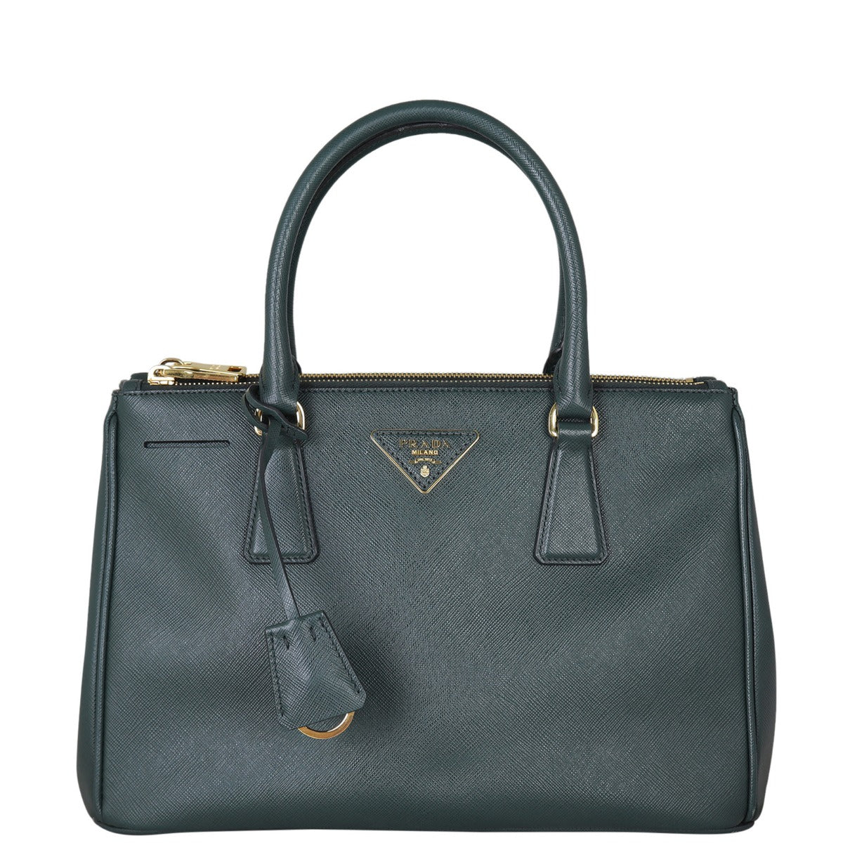 Prada Saffiano Lux Galleria Double Zip Tote Small Front