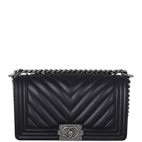 Chanel Boy Old Medium Chevron Front