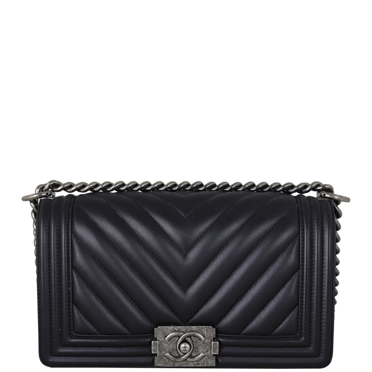 Chanel Boy Old Medium Chevron Front