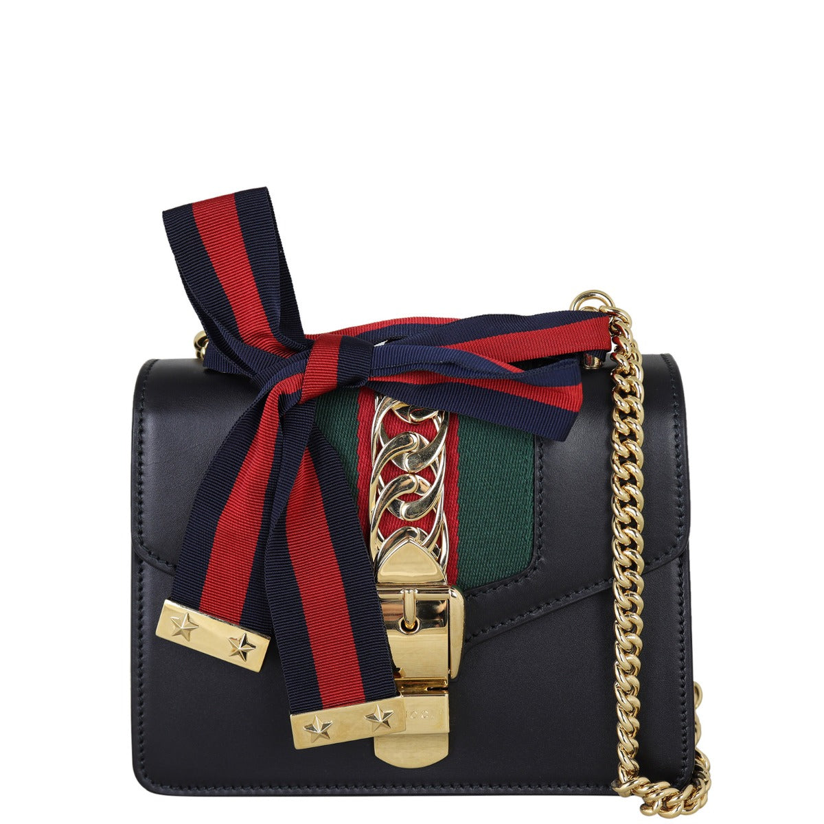 Gucci Sylvie Mini Chain Bag Front With Chain
