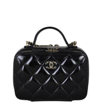 Chanel Vanity Case Chain Bag MIni Patent Front