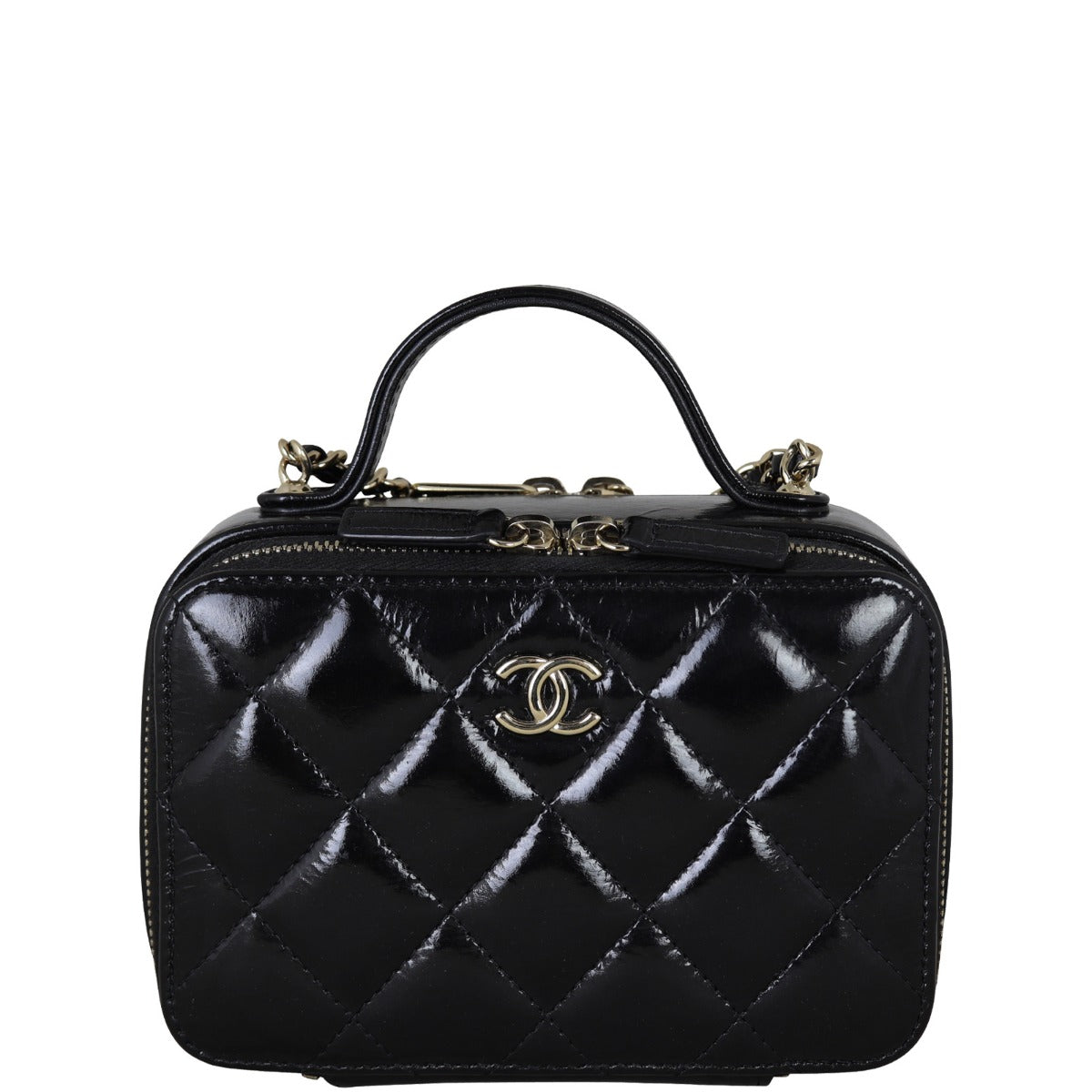 Chanel Vanity Case Chain Bag MIni Patent Front