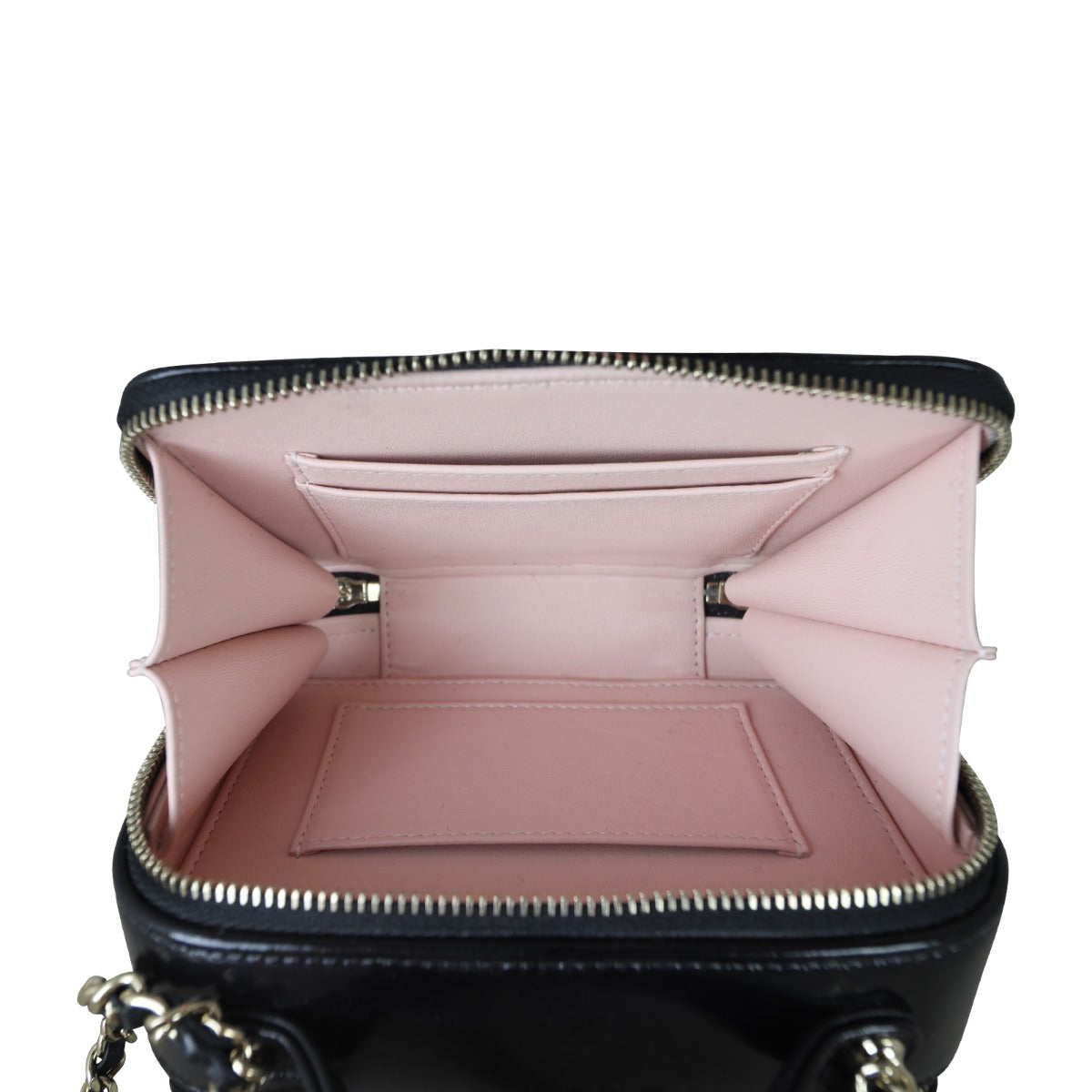 Chanel Vanity Case Chain Bag MIni Patent Whole Interior