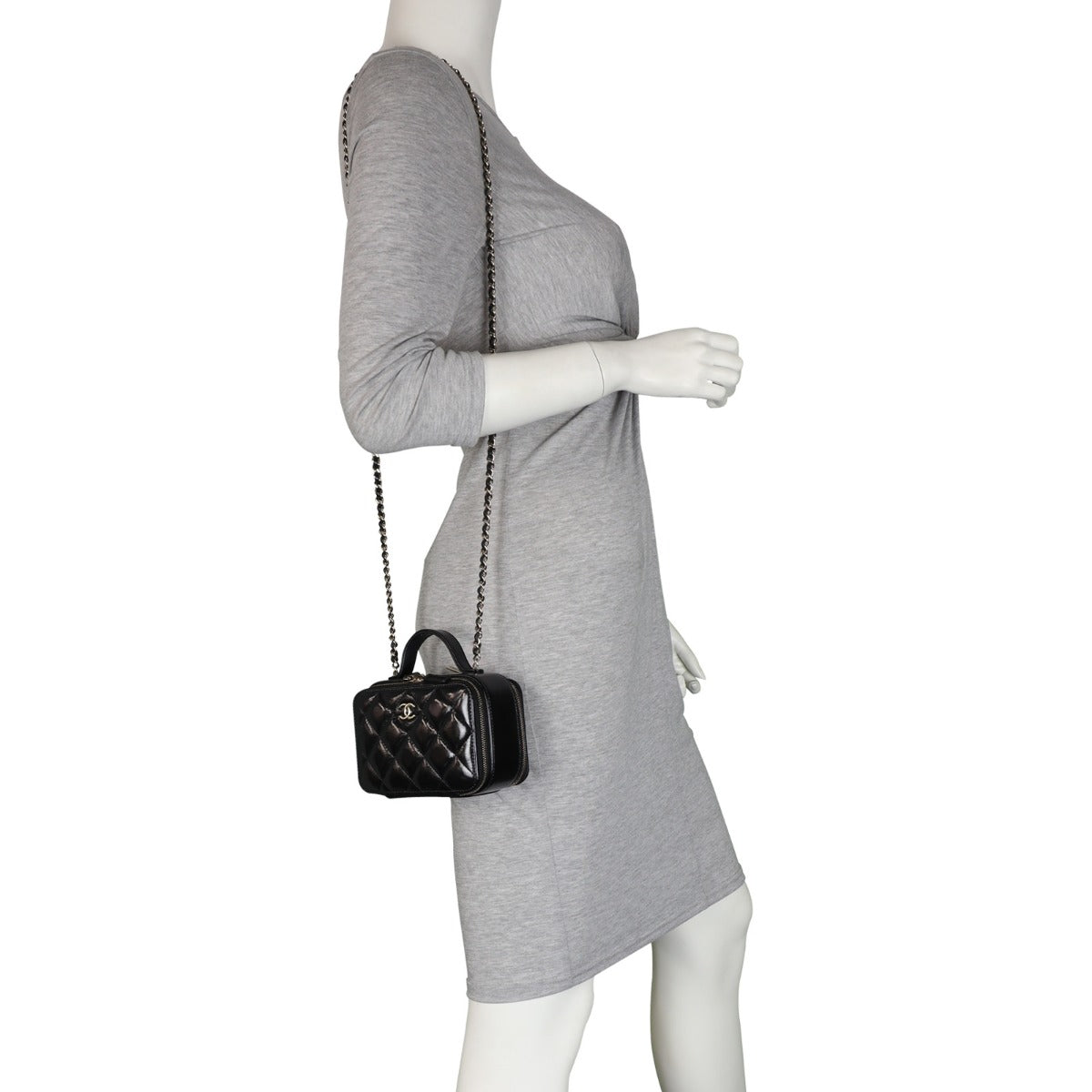 Chanel Vanity Case Chain Bag MIni Patent Mannequin