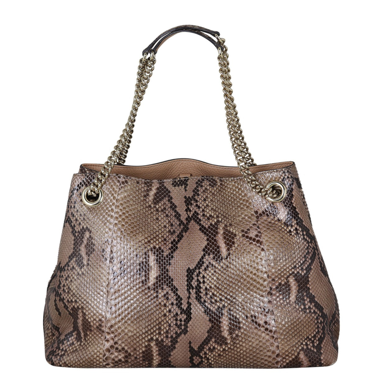 Gucci Soho Chain Tote Python Back