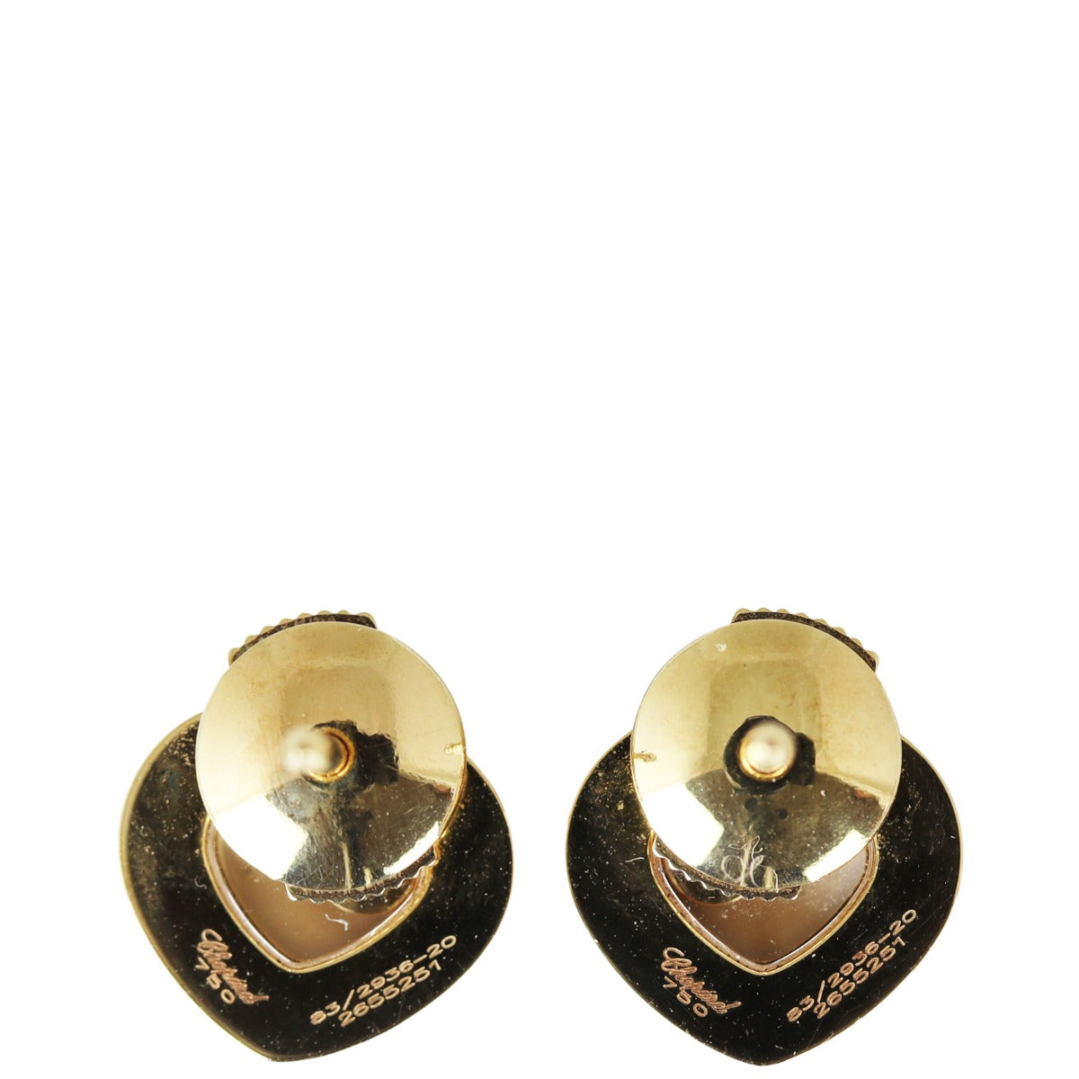 Chopard Happy Diamond Heart 18k Yellow Gold Stud Earrings