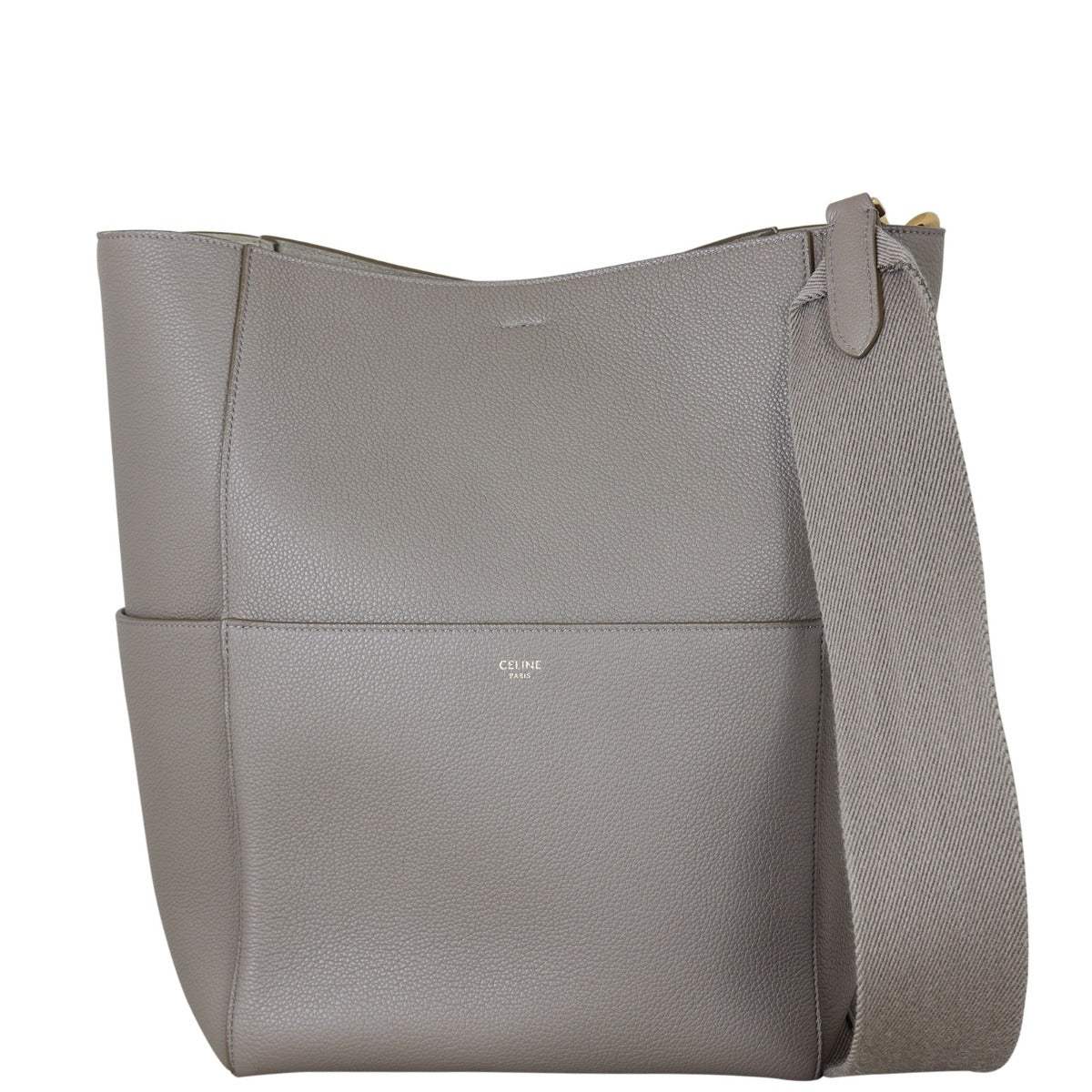 Celine Seau Sangle Bucket Bag Front With Strap