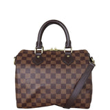 Louis Vuitton Speedy 25 Bandouliere Damier Ebene Front With Strap