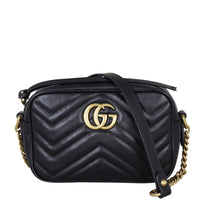 Gucci GG Marmont Mini Camera Bag Front With Strap