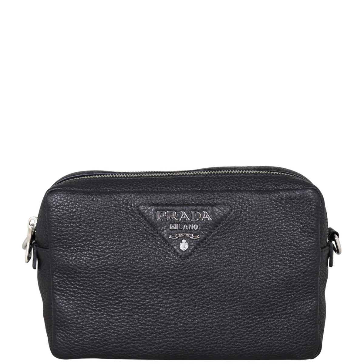 Prada Vitello Daino Double Zip Camera Bag Front