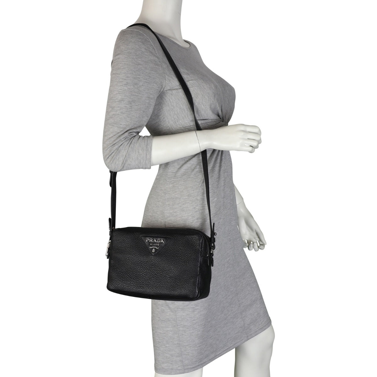 Prada Vitello Daino Double Zip Camera Bag