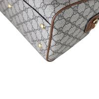 Gucci GG Supreme Boston Bag Embroidered Corner Close Up