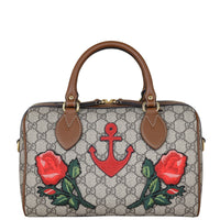 Gucci GG Supreme Boston Bag Embroidered Front
