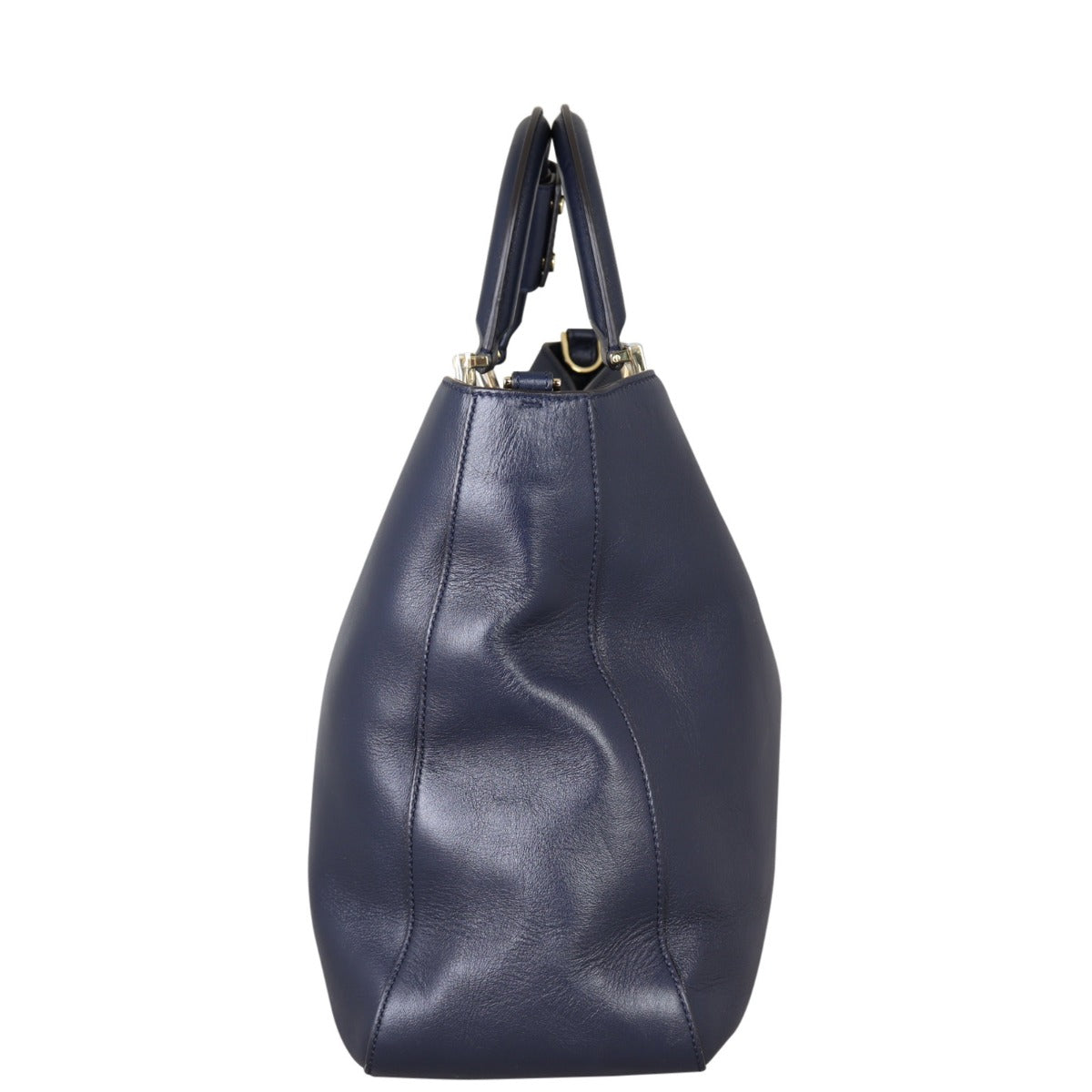 Fendi FF Leather Tote Side