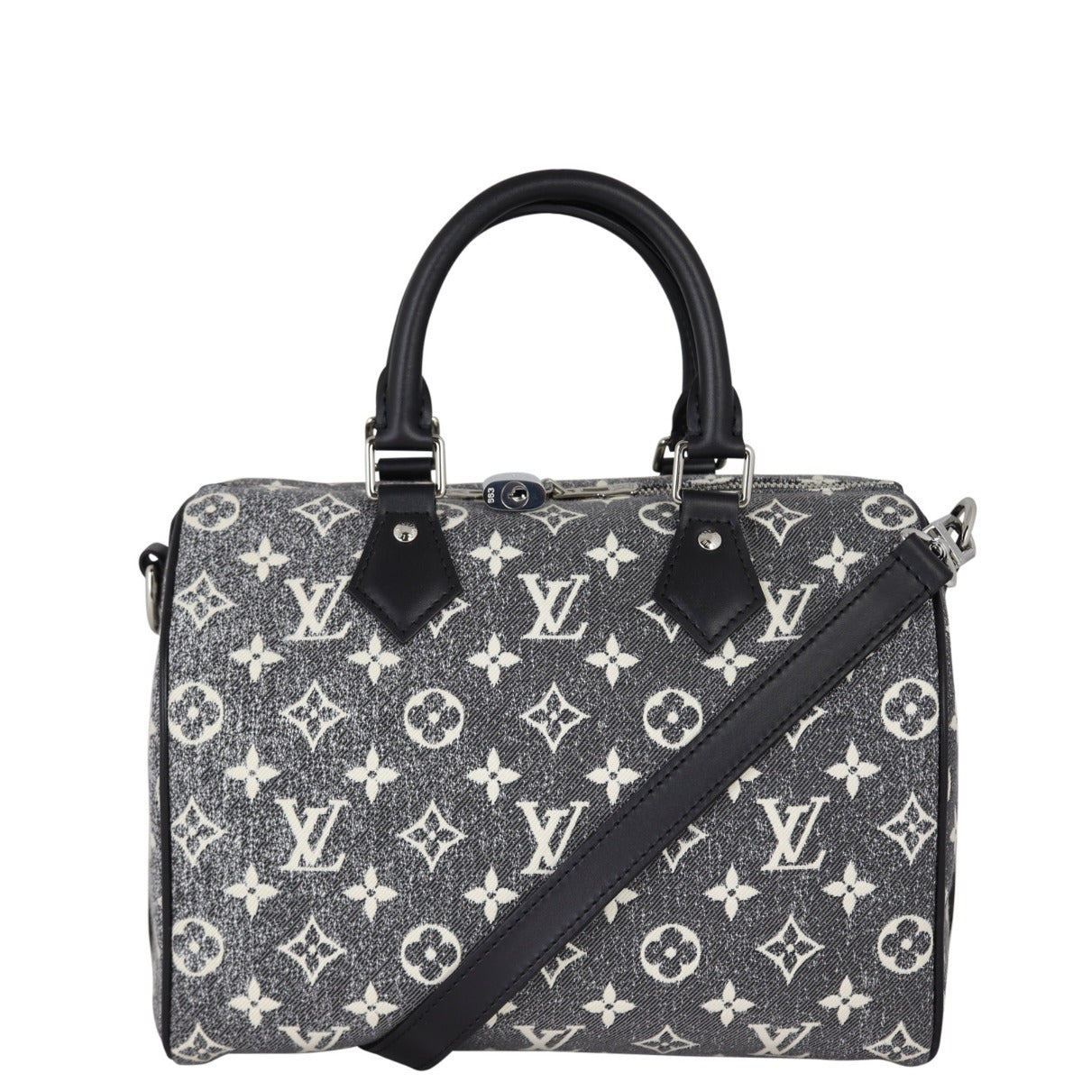 Louis Vuitton Speedy 25 Bandouliere Monogram Denim Front With Strap