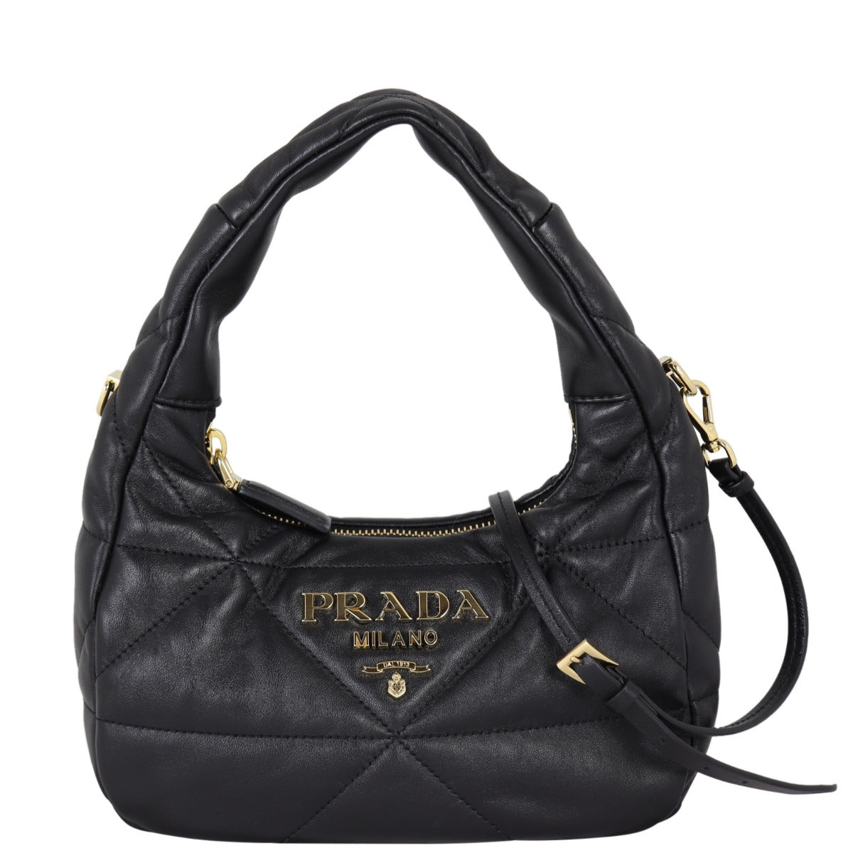 Prada Quilted Mini Hobo Front With Strap