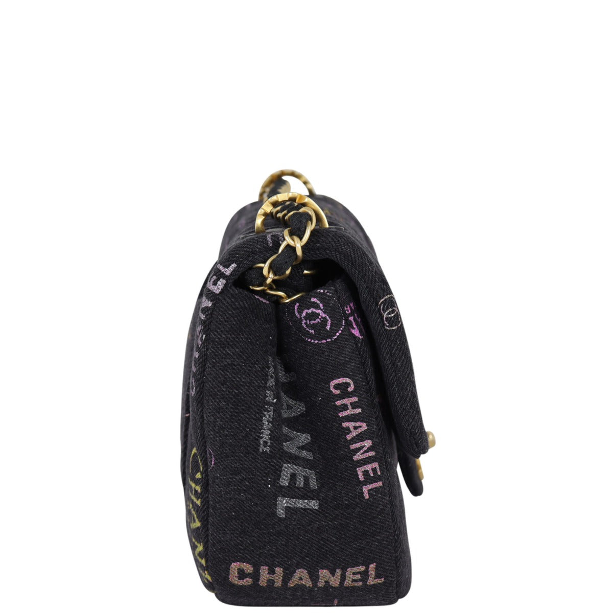Chanel Denim Mood Flap Bag Small Side