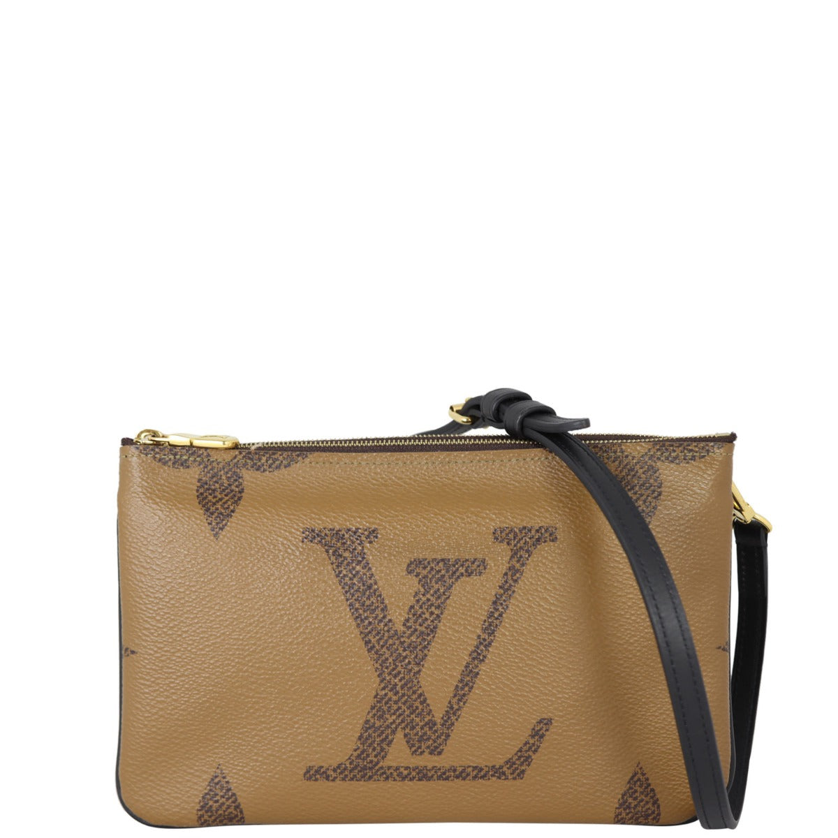 Louis Vuitton Pochette Double Zip Monogram Giant Reverse Front With Strap`
