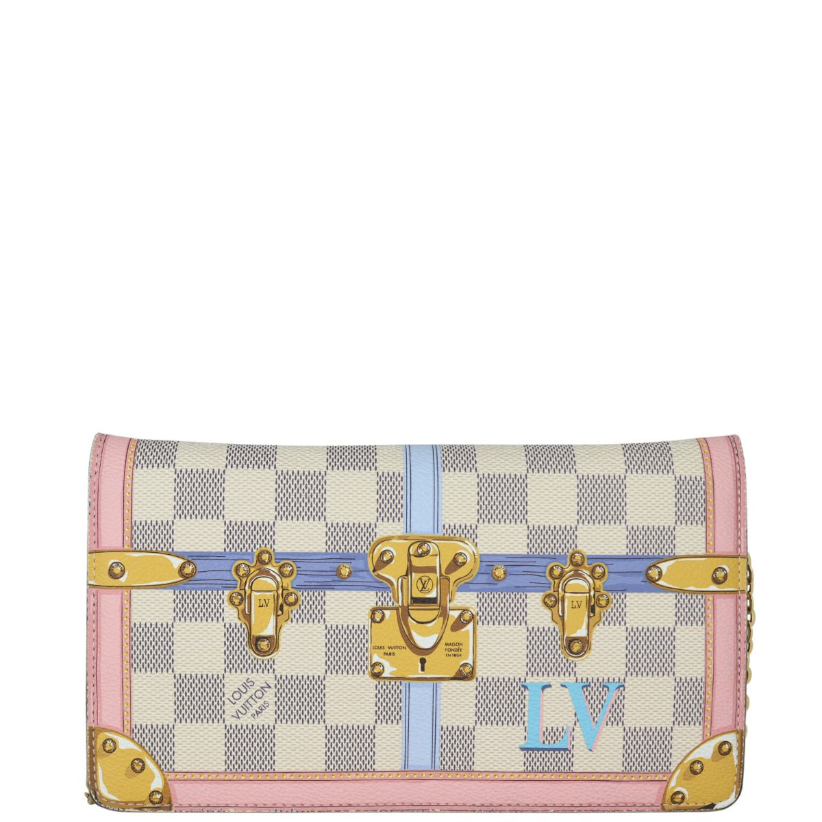 Louis Vuitton Summer Trunks Weekend Pochette Damier Azur Front