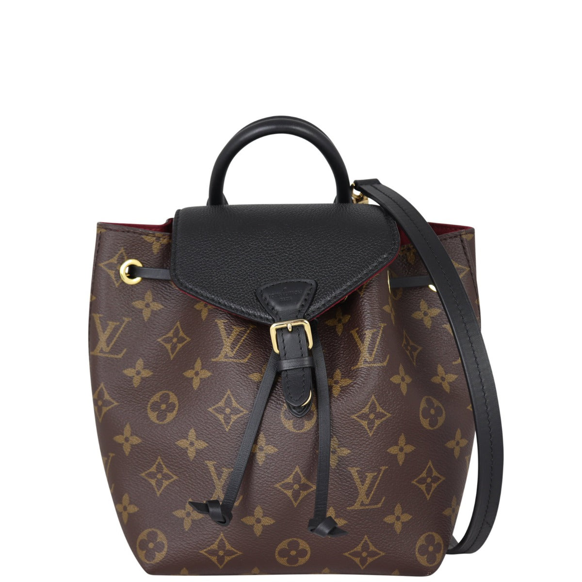 Louis Vuitton Montsouris BB Backpack Monogram Noir Front With Strap