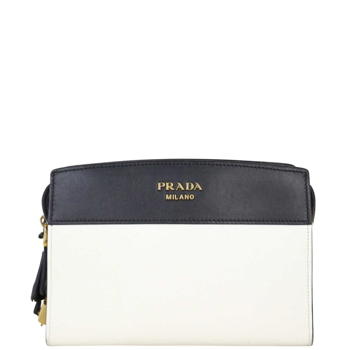 Prada Saffiano City Calf Esplanade Crossbody Front
