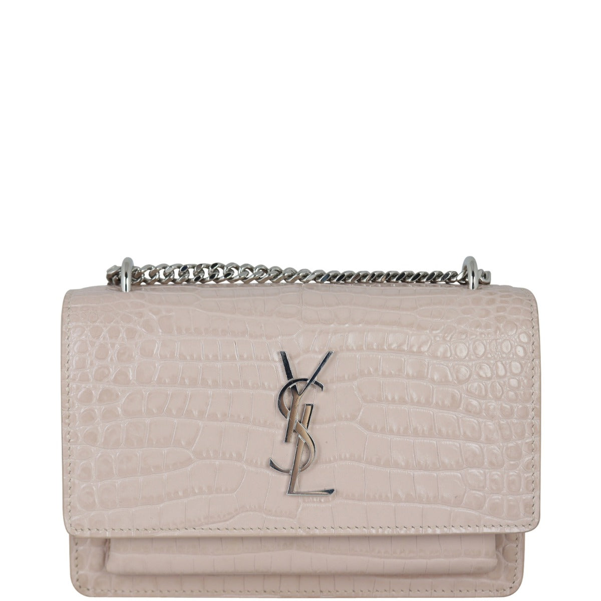 Saint Laurent Sunset Mini Croc-Embossed Front