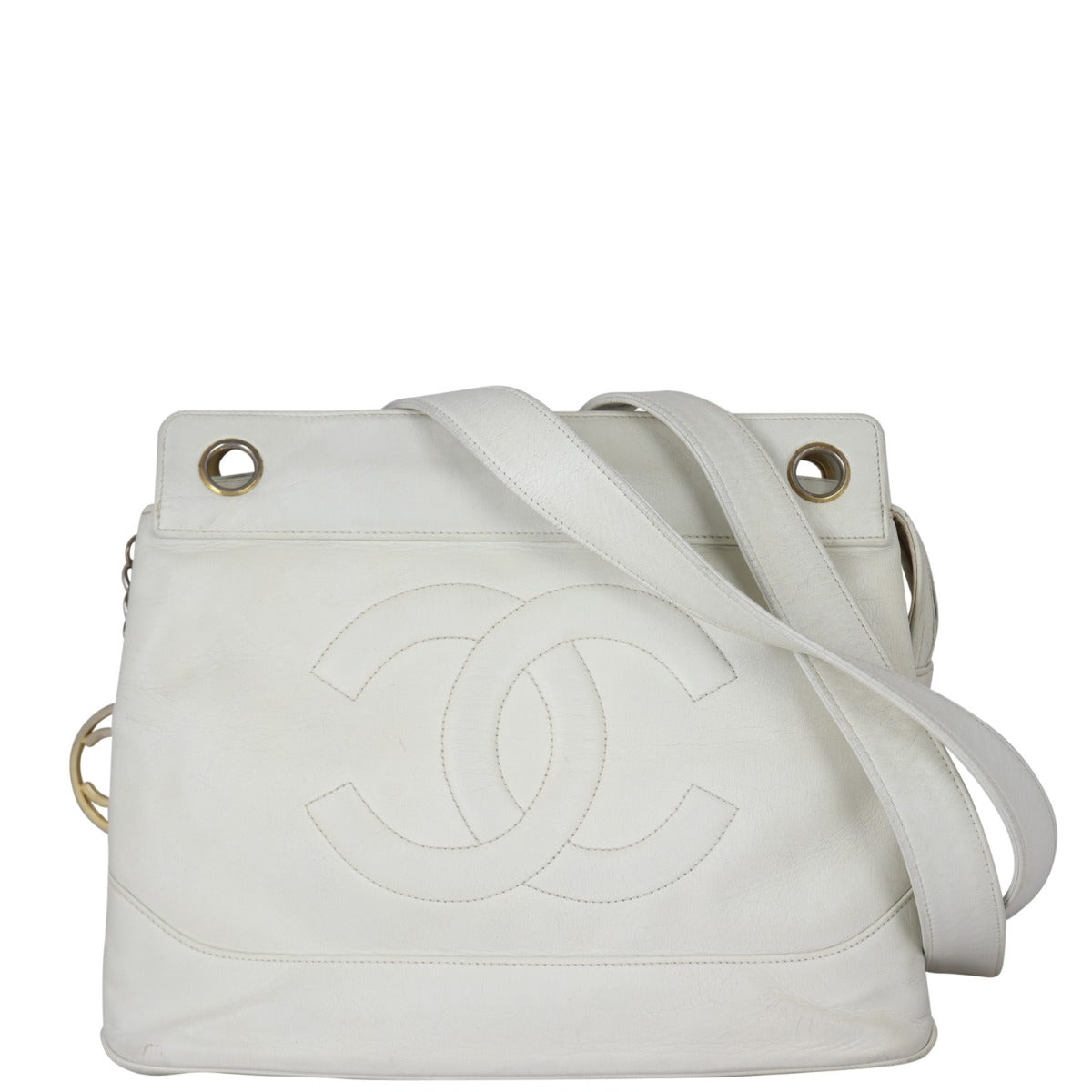 Chanel Vintage Timeless CC Tote Front With Chain