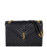 Saint Laurent Matelasse Envelope Large Bag Front With Chain