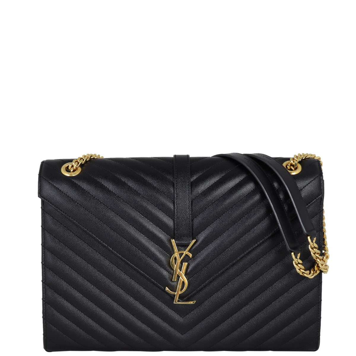 Saint Laurent Matelasse Envelope Large Bag Front With Chain